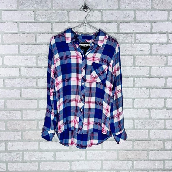 Rails Hunter Blue and Red Plaid Long Sleeve Button-Down Shirt Size XS - Picture 3 of 10